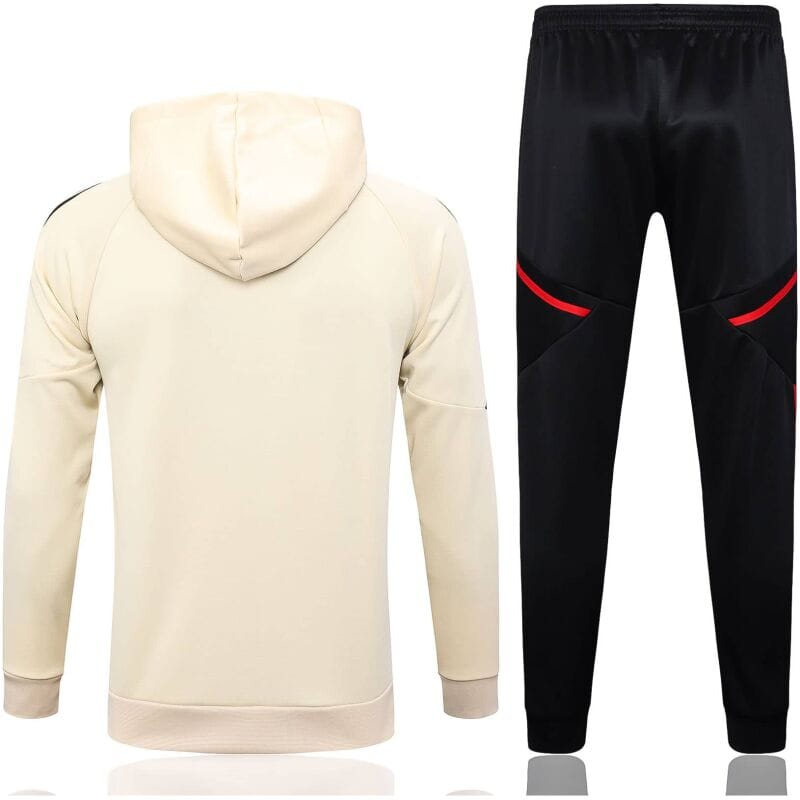 Mens Manchester United Hoodie Jacket + Pants Training Suit Cream 2023/24