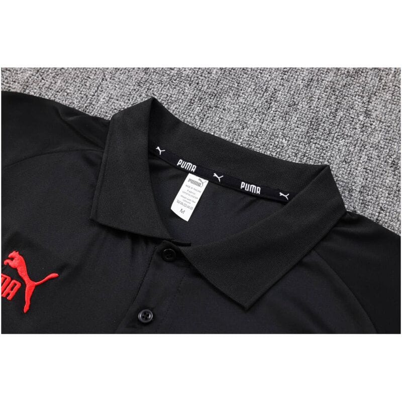 Mens AC Milan Polo Shirt Black 2023/24