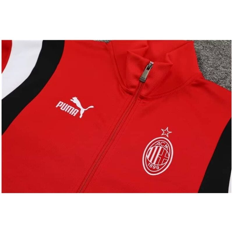 Mens AC Milan Jacket + Pants Training Suit Red 2023/24