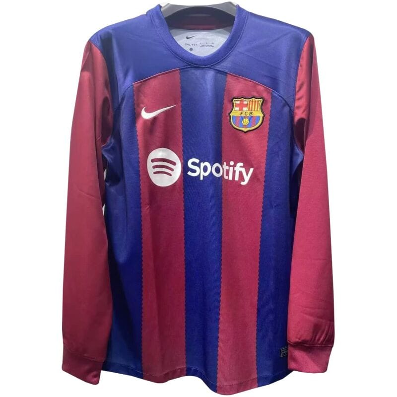 Mens Barcelona Home Jersey Long Sleeve 2023/24