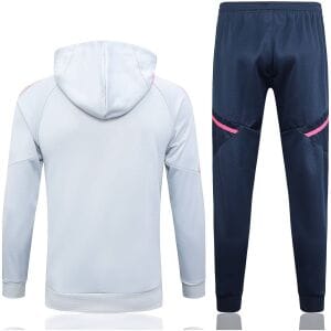 Mens Arsenal Hoodie Jacket + Pants Training Suit Light Grey 2023/24