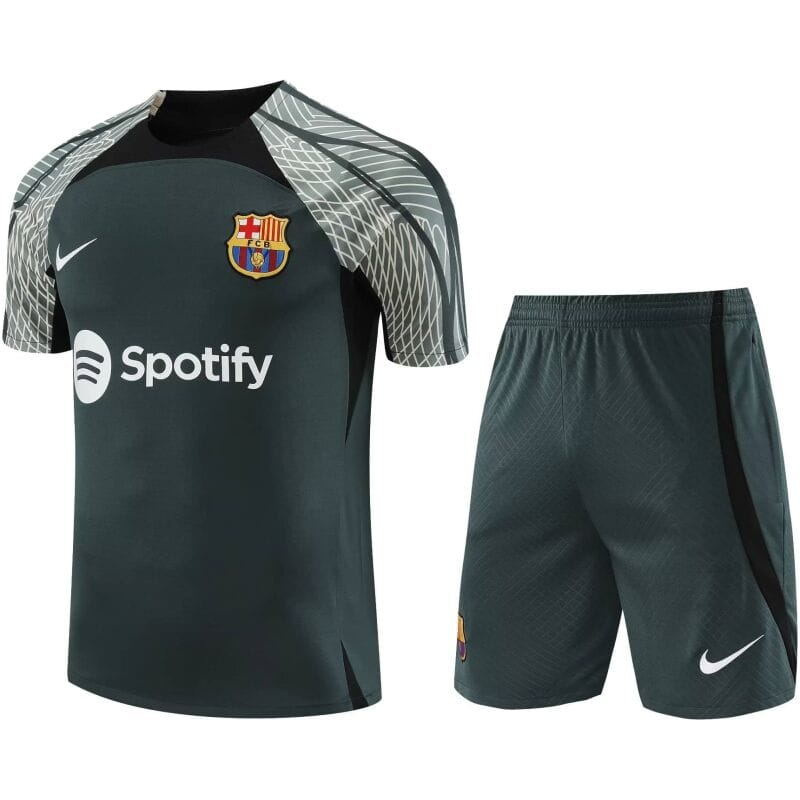 Mens Barcelona Short Training Suit Dark Grey 2023/24
