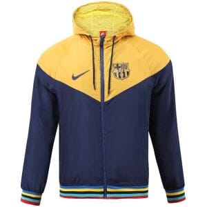 Mens Barcelona All Weather Windrunner Jacket Royal – Yellow 2023/24
