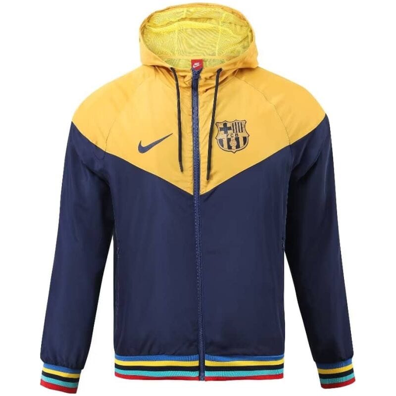 Mens Barcelona All Weather Windrunner Jacket Royal – Yellow 2023/24