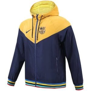 Mens Barcelona All Weather Windrunner Jacket Royal – Yellow 2023/24