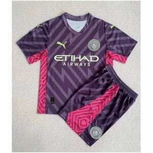 Kids Manchester City Goalkeeper Purple Jersey 2023/24
