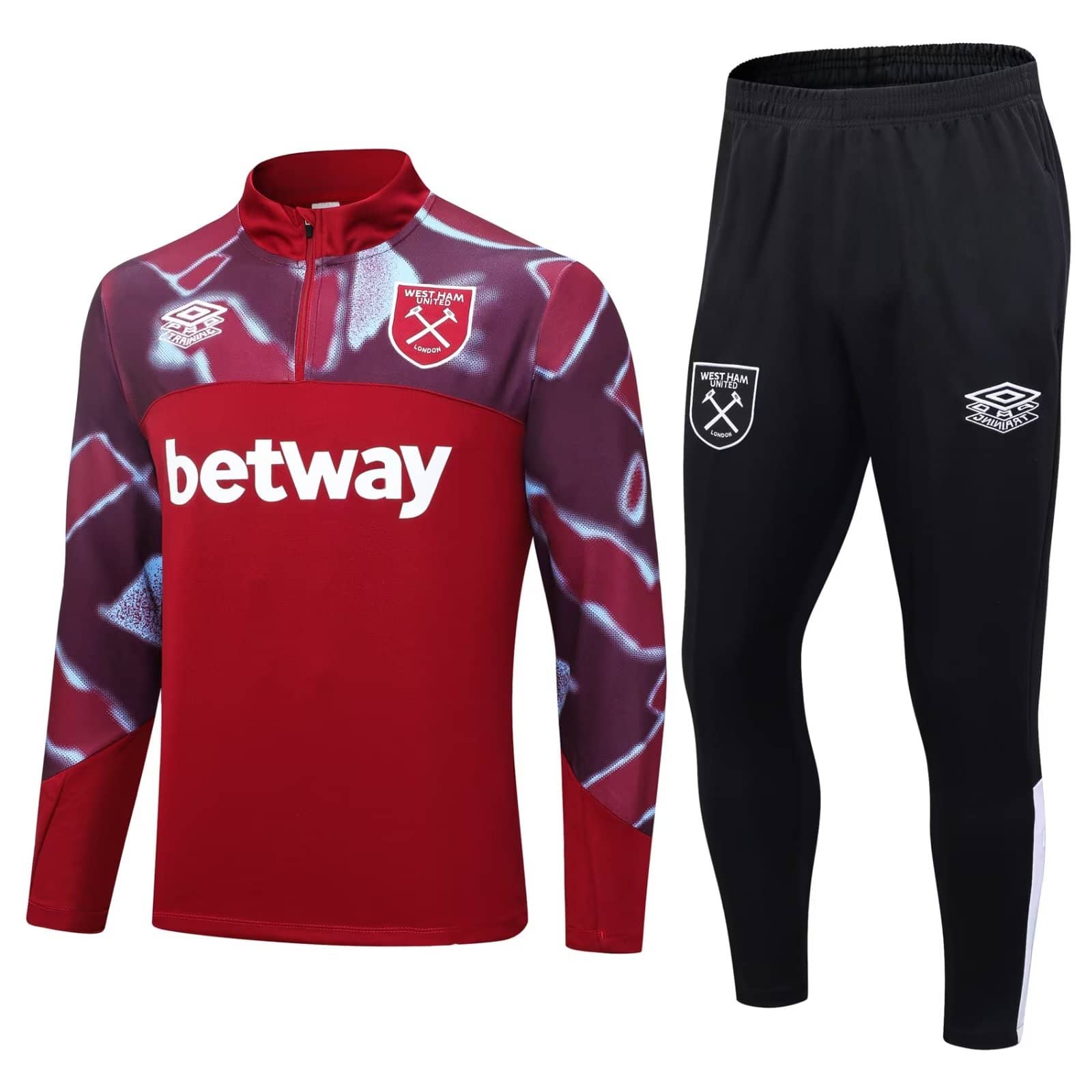 Mens West Ham United Training Suit Wine 2023/24