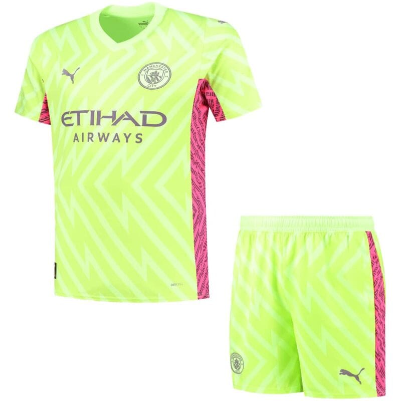 Kids Manchester City Goalkeeper Green Jersey 2023/24