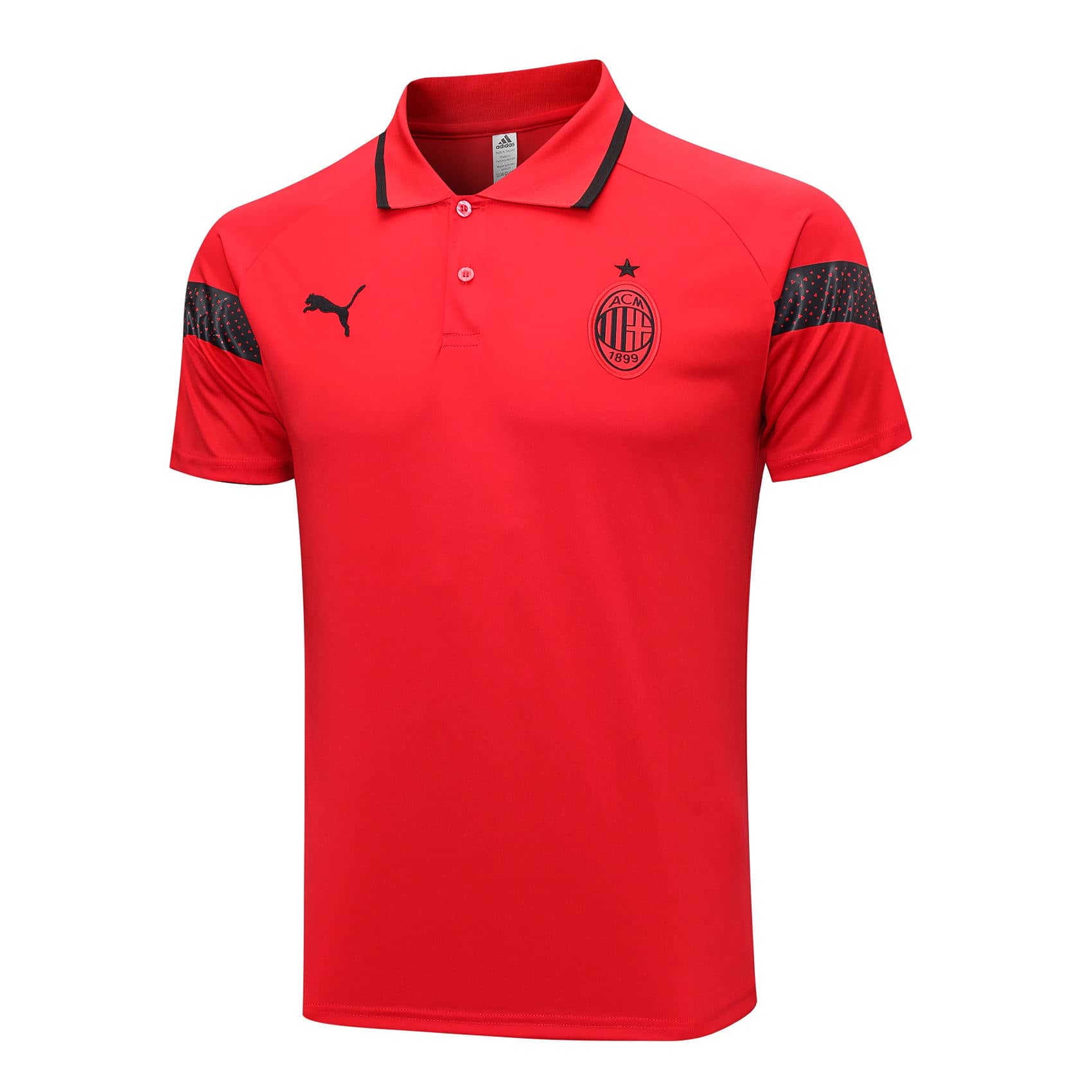 Mens AC Milan Polo Shirt Red 2023/24