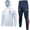 Mens Arsenal Hoodie Jacket + Pants Training Suit Light Grey 2023/24