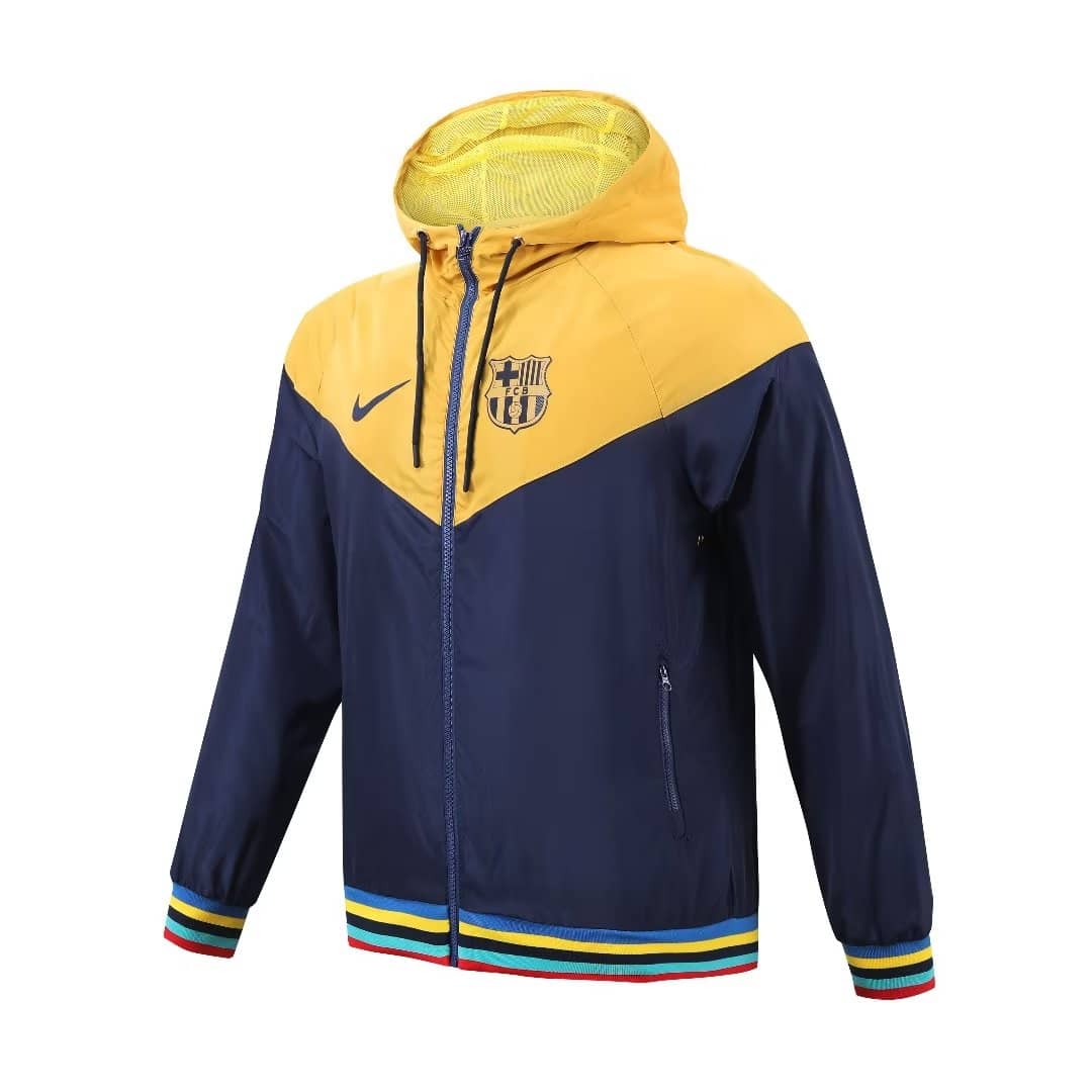 Mens Barcelona All Weather Windrunner Jacket Royal – Yellow 2023/24