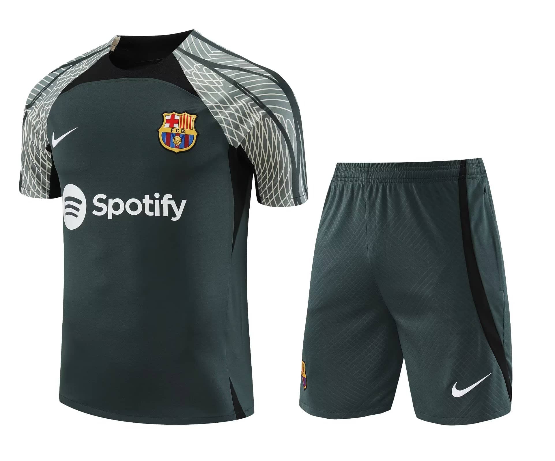 Mens Barcelona Short Training Suit Dark Grey 2023/24