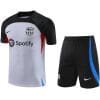 Mens Barcelona Short Training Suit Light Grey 2023/24