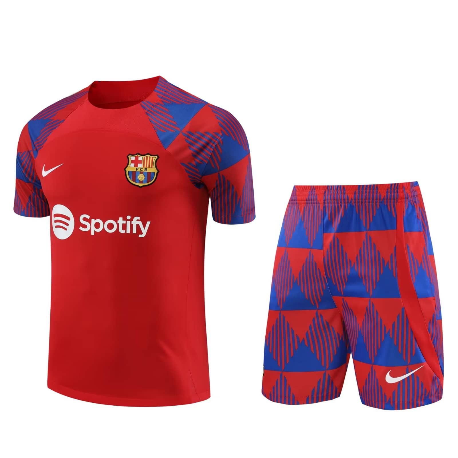 Mens Barcelona Short Training Suit Red 2023/24