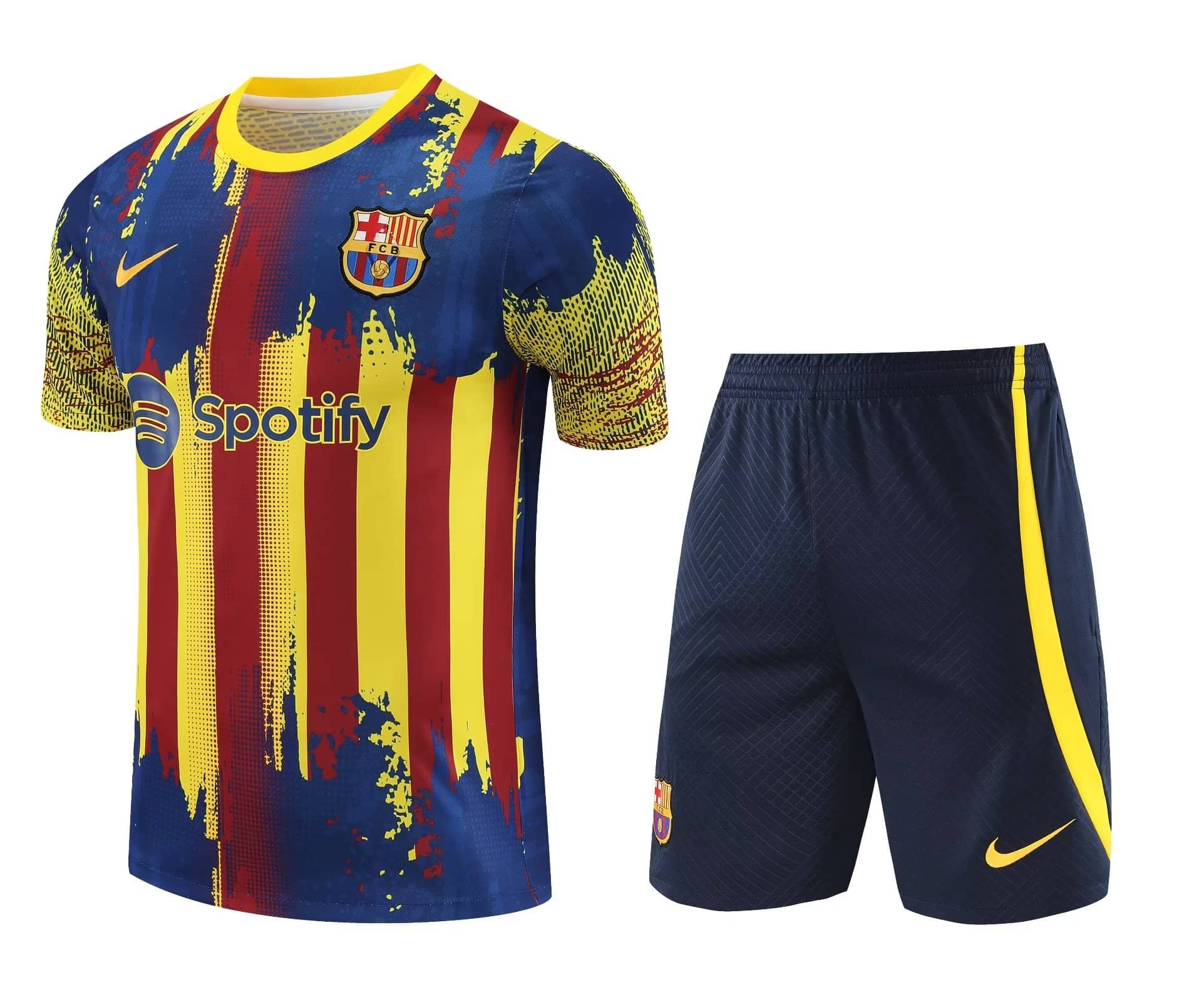 Mens Barcelona Short Training Suit Yellow 2023/24