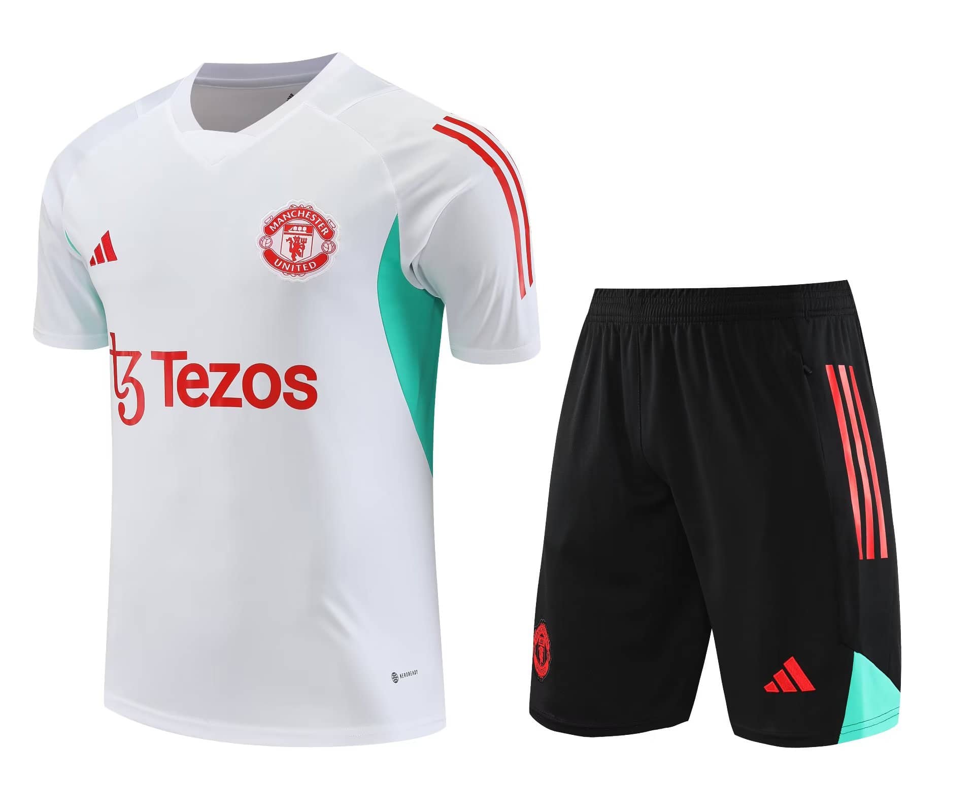 Mens Manchester United Short Training Suit White 2023/24