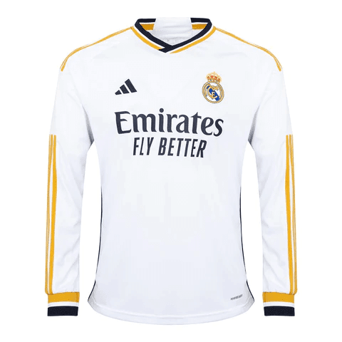 Mens Real Madrid Home Jersey Long Sleeve 2023/24