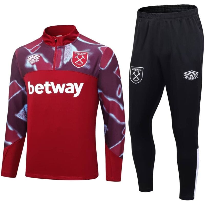 Mens West Ham United Training Suit Wine 2023/24