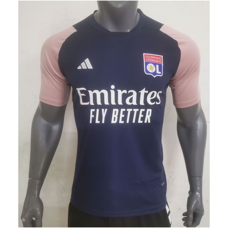 Mens Olympique Lyonnais Short Training Jersey Red 2023/24