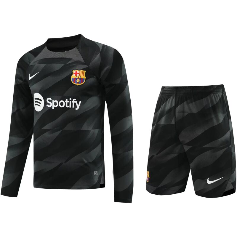 Mens Barcelona Goalkeeper Black Suit Long Sleeve 2023/24