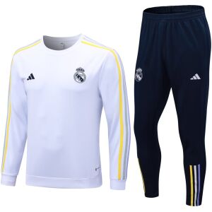 Herren Real Madrid Trainingsanzug Rundhalsausschnitt Weiß 2023/24