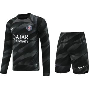 Mens PSG Goalkeeper Black Suit Long Sleeve 2023/24