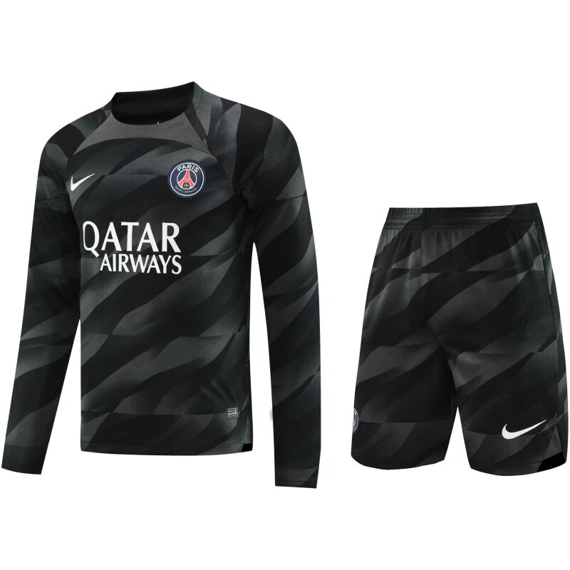 Mens PSG Goalkeeper Black Suit Long Sleeve 2023/24