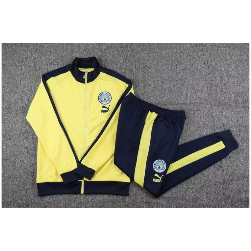 Mens Manchester City Jacket + Pants Training Suit Canary 2023/24