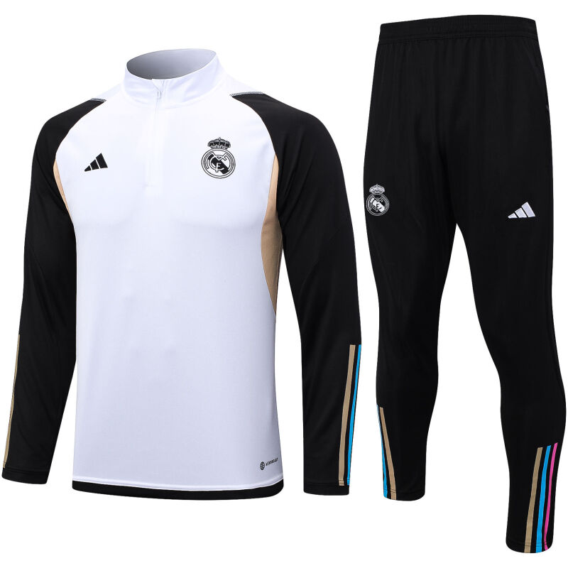 Mens Real Madrid Training Suit White 2023/24