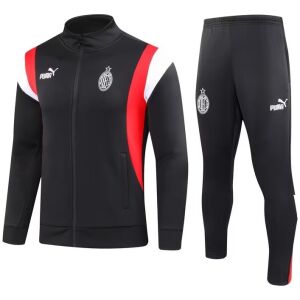 Mens AC Milan Jacket + Pants Training Suit Black 2023/24