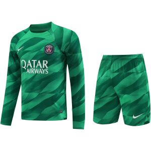 Mens PSG Goalkeeper Green Suit Long Sleeve 2023/24