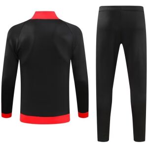 Mens AC Milan Jacket + Pants Training Suit Black – Red 2023/24