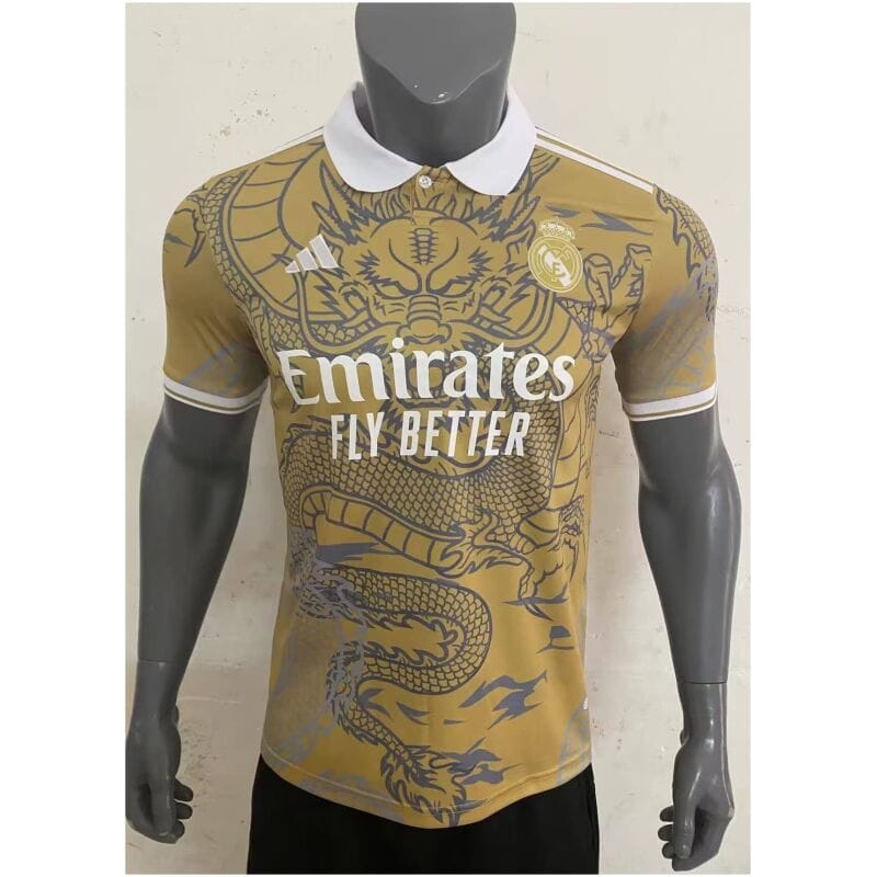 Mens Real Madrid Special Edition Gold Dragon Jersey 2023/24