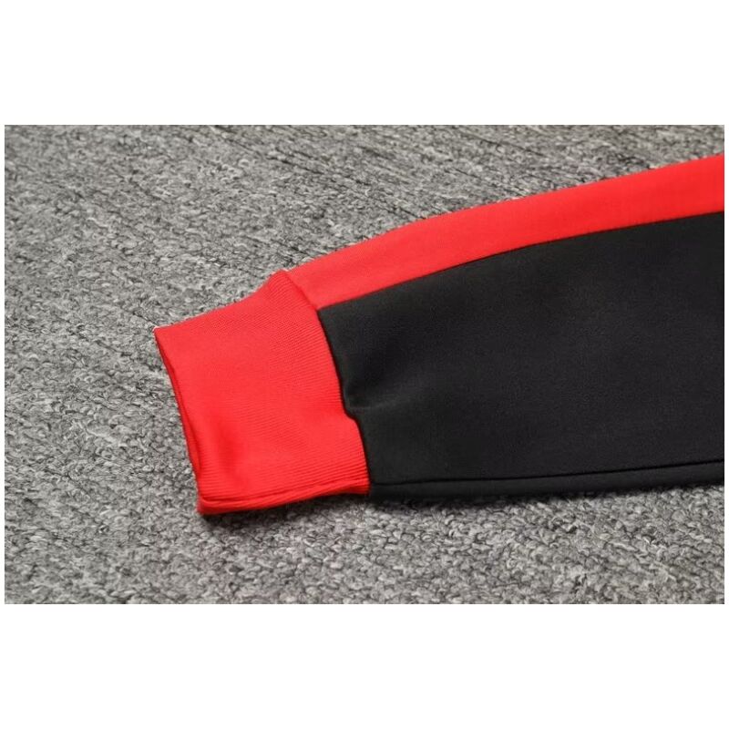 Mens AC Milan Jacket + Pants Training Suit Black – Red 2023/24