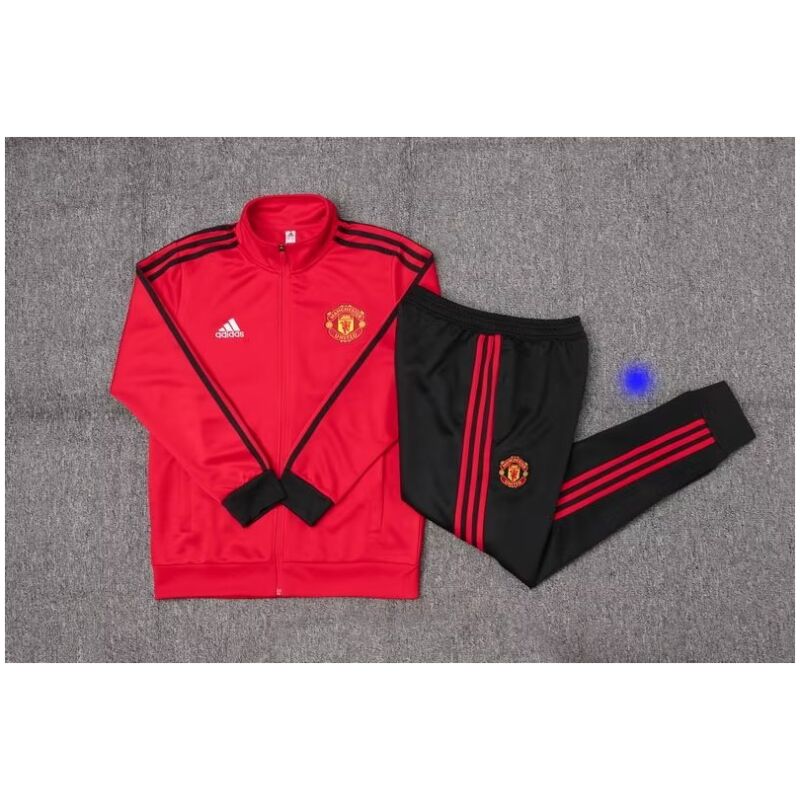 Mens Manchester United Jacket + Pants Training Suit Red 2023/24