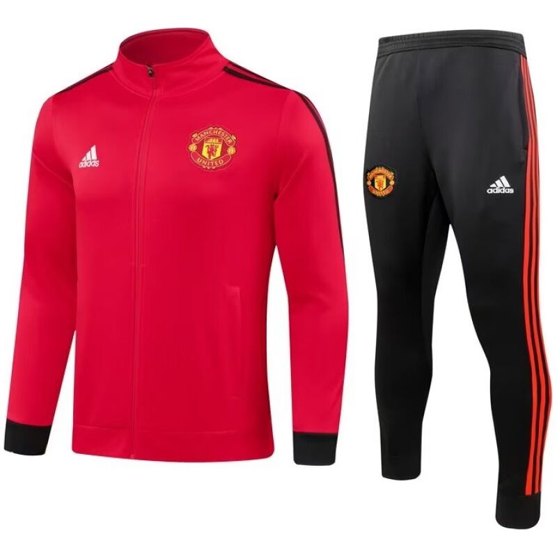 Mens Manchester United Jacket + Pants Training Suit Red 2023/24