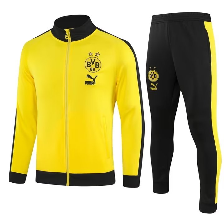 Mens Borussia Dortmund Jacket + Pants Training Suit Yellow 2023/24