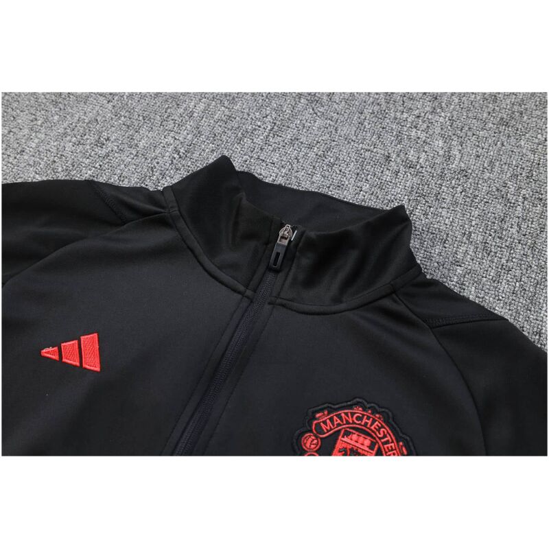 Mens Manchester United Jacket + Pants Training Suit Black 2023/24