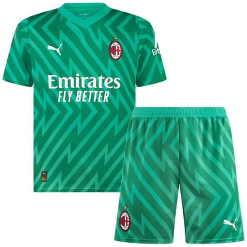 Kids AC Milan Goalkeeper Green Jersey 2023/24