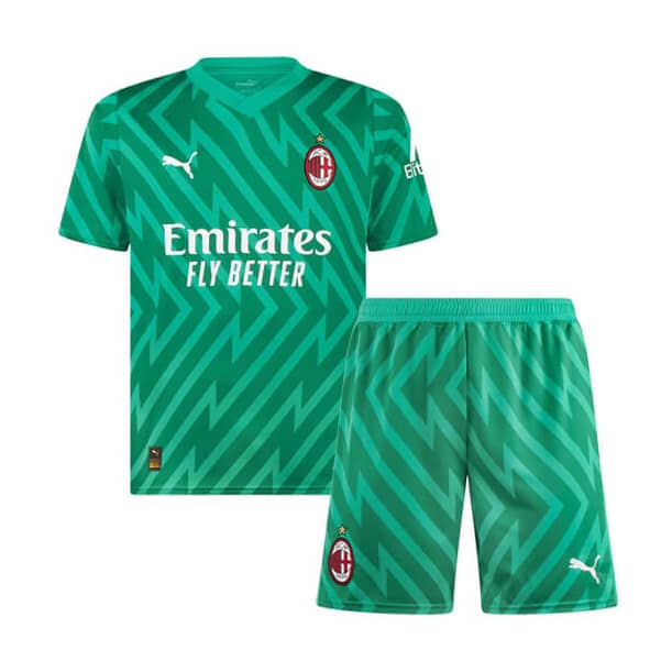 Kids AC Milan Goalkeeper Green Jersey 2023/24