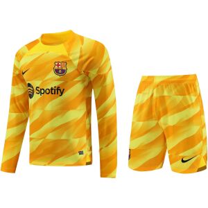 Mens Barcelona Goalkeeper Yellow Suit Long Sleeve 2023/24