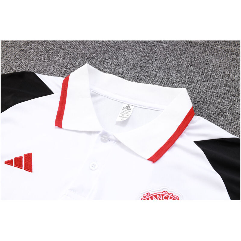 Mens Manchester United Polo Shirt White 2023/24