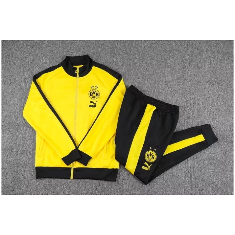 Mens Borussia Dortmund Jacket + Pants Training Suit Yellow 2023/24