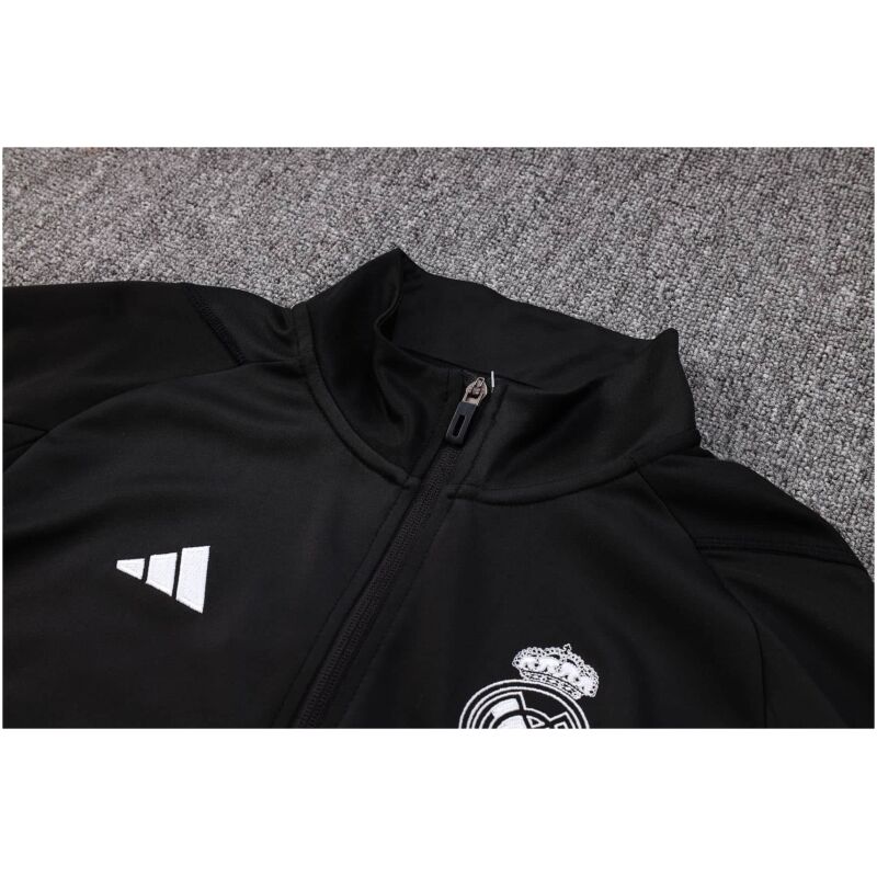 Mens Real Madrid Jacket + Pants Training Suit Black 2023/24