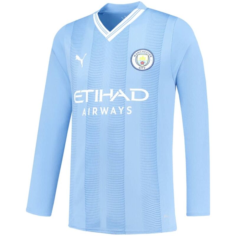 Mens Manchester City Home Jersey Long Sleeve 2023/24