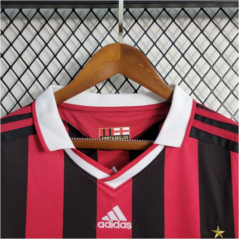 Retro Long Sleeve AC Milan Home soccer jersey 2009/10