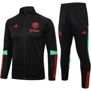 Mens Manchester United Jacket + Pants Training Suit Black 2023/24