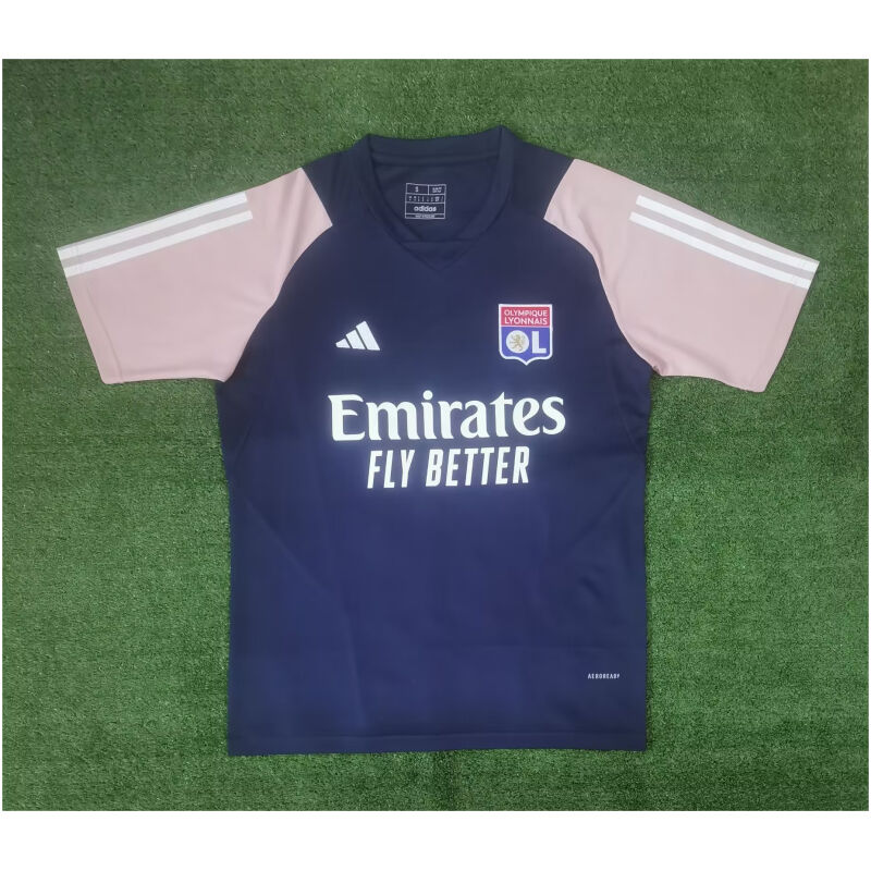 Mens Olympique Lyonnais Short Training Jersey Red 2023/24