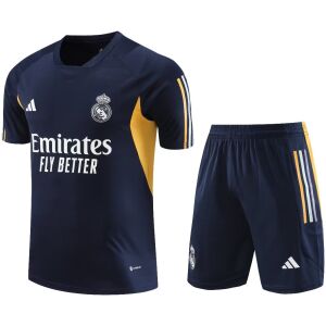 Mens Real Madrid Short Training Suit Deep Blue 2023/24
