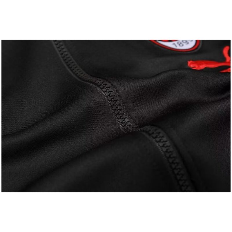 Mens AC Milan Jacket + Pants Training Suit Black – Red 2023/24